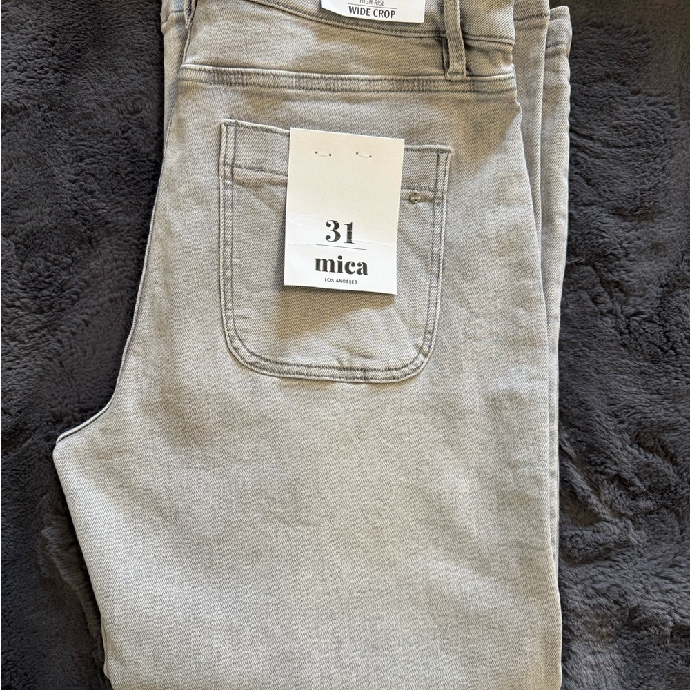 Mica Wide Crop Gray Jeans